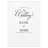 Welcome To Our Wedding Calligraphy Fabric Sign  Tafelkleed (Voorkant)