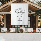 Welcome To Our Wedding Calligraphy Fabric Sign  Wandkleed