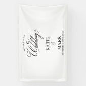 Welcome To Our Wedding Calligraphy Hanging Spandoek (Verticaal)
