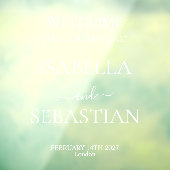 Welcome to Our Wedding Mirror Custom Raamsticker (Vel 3)