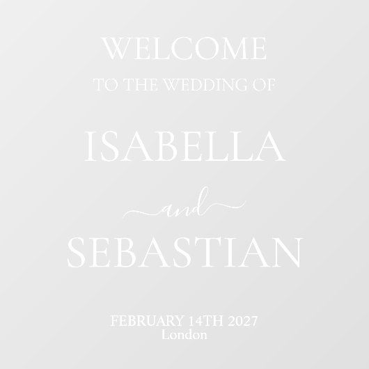Welcome to Our Wedding Mirror Custom Raamsticker (Vel)