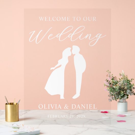 Welcome to Our Wedding Modern Script Acryl Bord (Huwelijk)