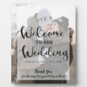 Welcome to Our Wedding Photo Faux Vellum Welcome Fotoplaat (Voorkant)