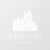 Welcome to Our Wedding White Venue Illustration Raamsticker (Vel)