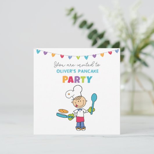 Welcome to Pancake Party invitation Save The Date (Staand voorkant)