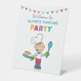 Welcome to Pancake Party – Personalized Kids Reclamebord Met Voetstuk