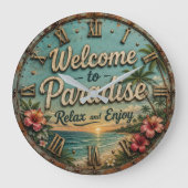 Welcome to Paradise Tropical Beach Grote Klok (Voorkant)