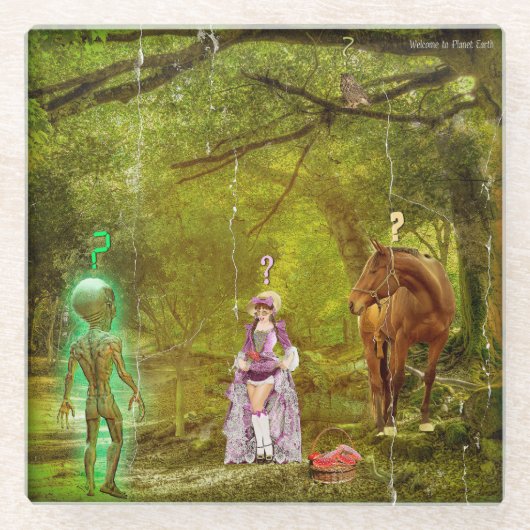 Welcome to Planet Earth Glazen Onderzetter (Voorkant)