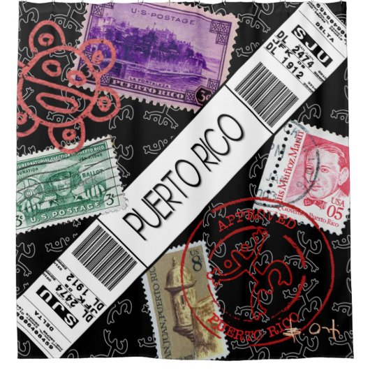 Welcome to Puerto Rico Douchegordijn (Voorkant)