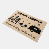 Welcome To Sit By Fire With Us Mat, Camper Gift Deurmat (Schuin)