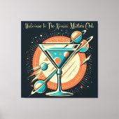 Welcome To The Atomic Martini Club Space Age Canvas Afdruk (Voorkant)