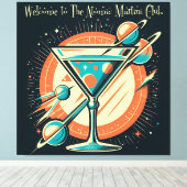 Welcome To The Atomic Martini Club Space Age Canvas Afdruk (Insitu (Houten vloer))