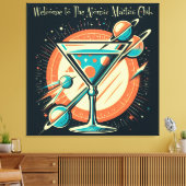 Welcome To The Atomic Martini Club Space Age Canvas Afdruk (Insitu (Woonkamer))