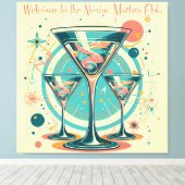 Welcome To The Atomic Martini Club Triple Play Canvas Afdruk (Insitu (Houten vloer))
