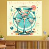Welcome To The Atomic Martini Club Triple Play Canvas Afdruk (Insitu (Woonkamer))
