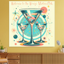 Welcome To The Atomic Martini Club Triple Play Canvas Afdruk