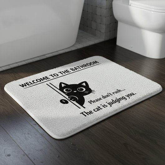 Welcome To The Bathroom Cat Companion Badmat