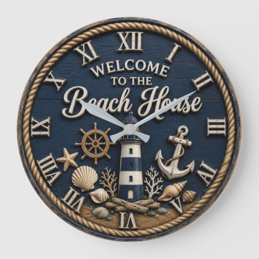 Welcome to the Beach House Nautical Lighthouse Grote Klok (Voorkant)