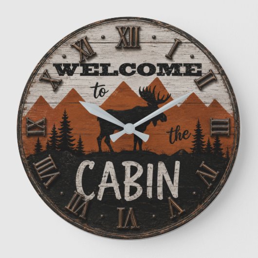 Welcome to the Cabin Rustic Moose Mountain Lodge Grote Klok (Voorkant)