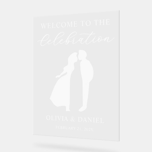 Welcome to the Celebration Custom Wedding Welcome Acryl Bord (Hoek)