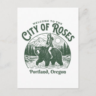 Welcome to the City of Roses Portland City Oregon Briefkaart