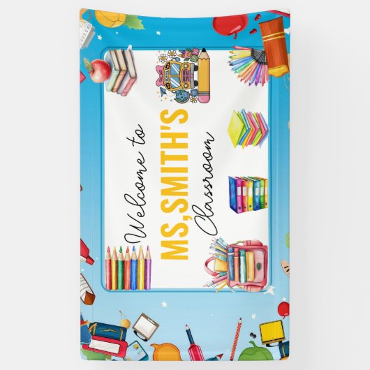 Welcome to the Classroom Back to School Spandoek (Verticaal)