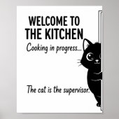 Welcome to the Kitchen Cat Supervisor Poster (Voorkant)