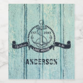 Welcome to the Lake House Blue Wood Wijn Etiket (Enkel label)