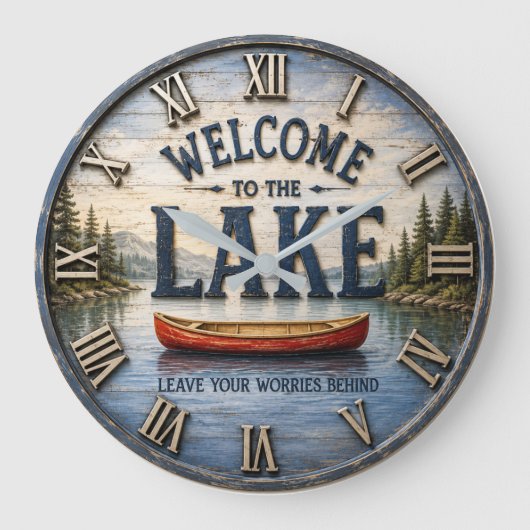 Welcome to the Lake Rustic Canoe  Grote Klok (Voorkant)