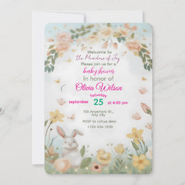 Welcome to the Meadow of Joy” – Baby Shower Invita Kaart