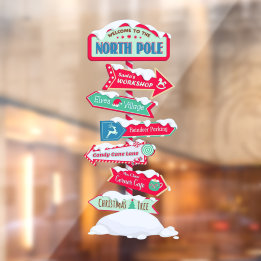 Welcome To The North Pole Post Christmas  Raamsticker