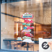 Welcome To The North Pole Post Christmas Raamsticker (Cafe Raam)