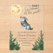 Welcome to the pack! Wolf Baby Shower Acryl Uitnodigingen (Voorkant)
