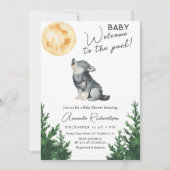 Welcome to the pack! Wolf Baby Shower Kaart (Voorkant)