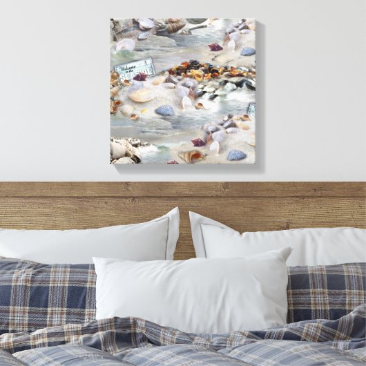 Welcome to the Seaside Canvas Afdruk (Insitu (Slaapkamer))
