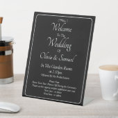 Welcome to the Wedding Black White Infinity Scroll Reclamebord Met Voetstuk (Insitu)