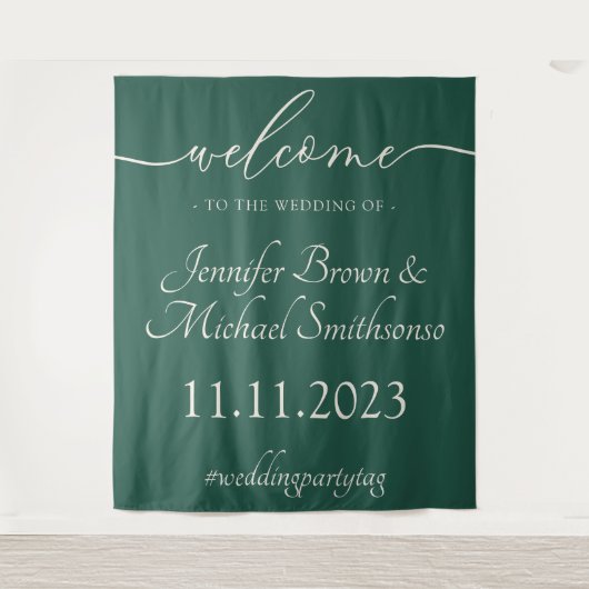 Welcome to the wedding Christmas Green Wandkleed (Voorkant)