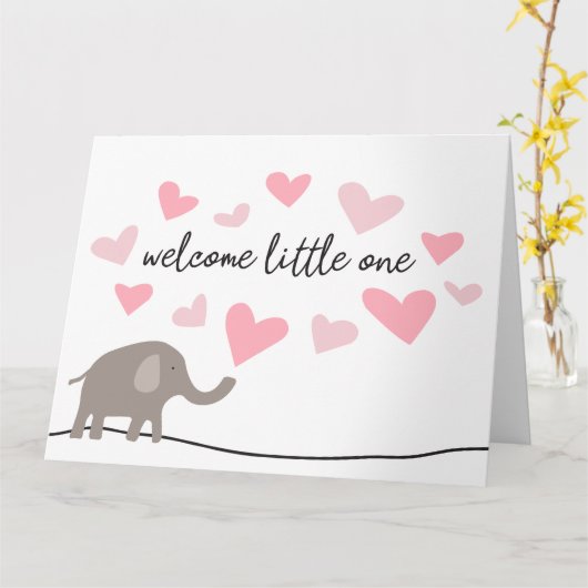 Welcome to the World - Elephant Card Kaart (Gele Bloem)