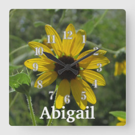 Welcome To The World Flower Photo Yellow Floral La Vierkante Klok