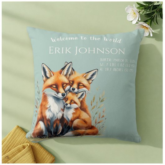 Welcome to the World - Personalized Birth Pillow Kussen