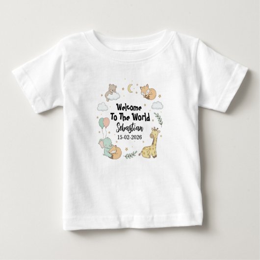 Welcome To The World Sebastian Baby T-Shirt (Voorkant)