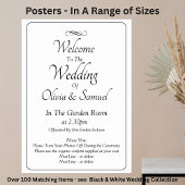 Welcome to Wedding Black White Infinity Scroll, Poster