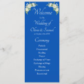 Welcome to Wedding Ceremony, Cobalt Blue White Programmakaart (Voorkant)
