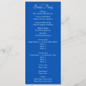 Welcome to Wedding Ceremony, Cobalt Blue White Programmakaart (Achterkant)