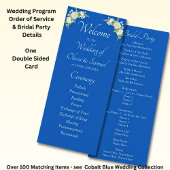 Welcome to Wedding Ceremony, Cobalt Blue White  Programmakaart