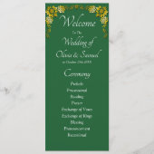 Welcome to Wedding Ceremony, Emerald Green & Gold Programmakaart (Voorkant)
