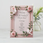 Welcome to Wedding Ceremony, Pink Roses & Doves (Staand voorkant)