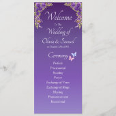 Welcome to Wedding Ceremony, Purple Mauve Flowers  Programmakaart (Voorkant)