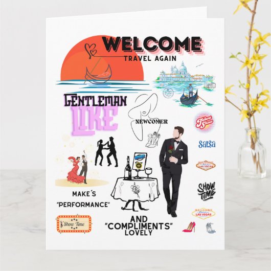 WELCOME TRAVEL AGAIN KAART (Gele Bloem)