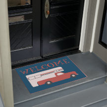 WELCOME Truck Camper  Motorhome Red Blue